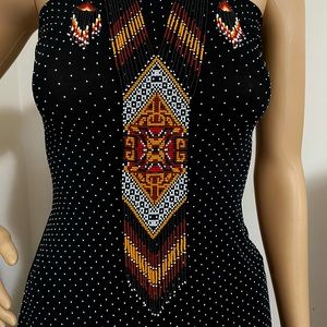 Handcrafted bead necklace earrings set